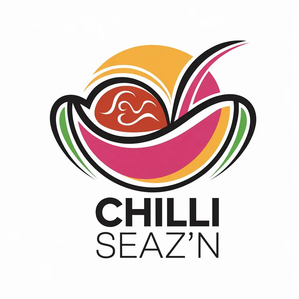 LOGO Design for CHILLI SEAZN Modern Bowl of Chili with Vibrant Colors and Minimalistic Style