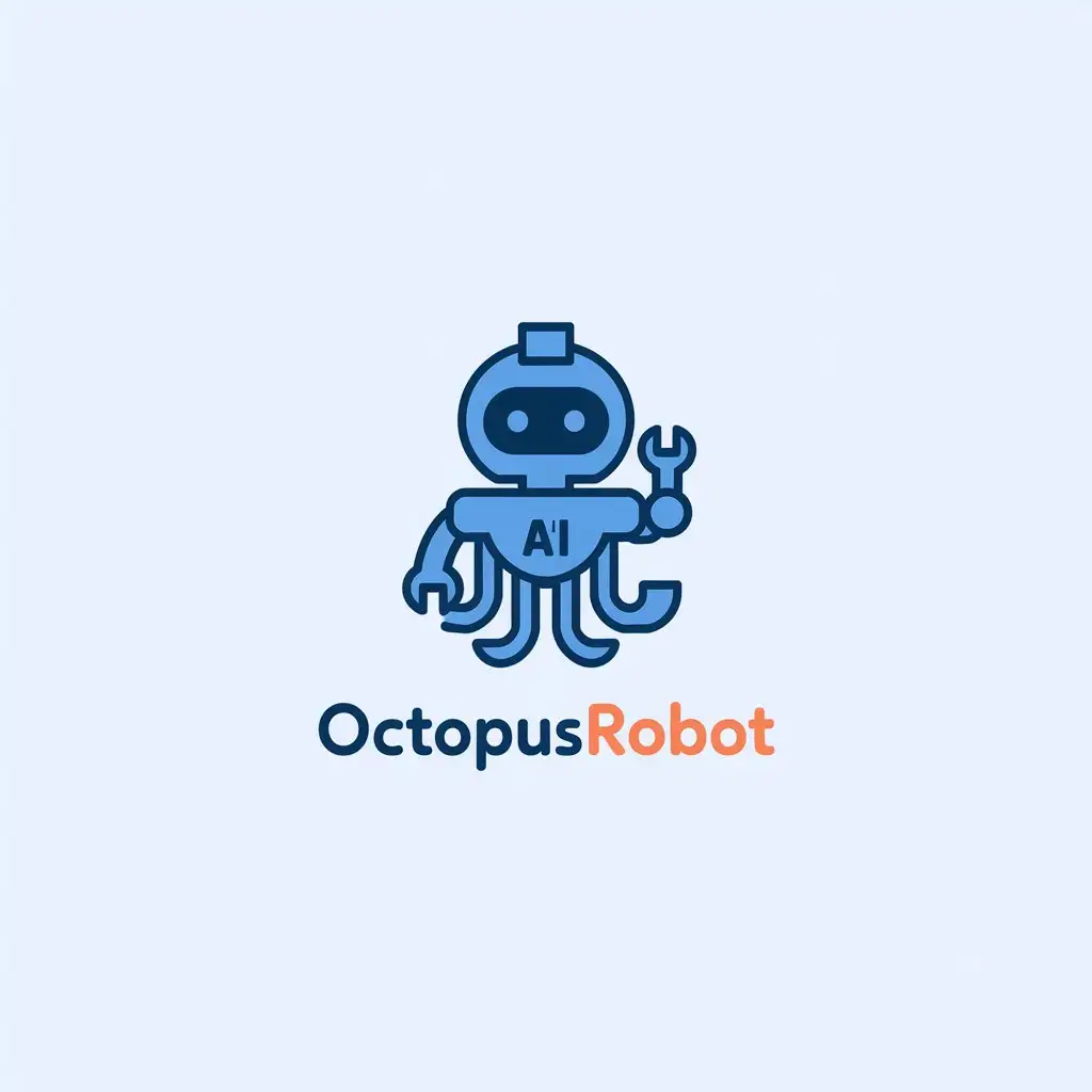 LOGO-Design-for-OctopusRobot-Minimalist-AI-Industry-Emblem-with-Chorouge-Robot-and-Clear-Background