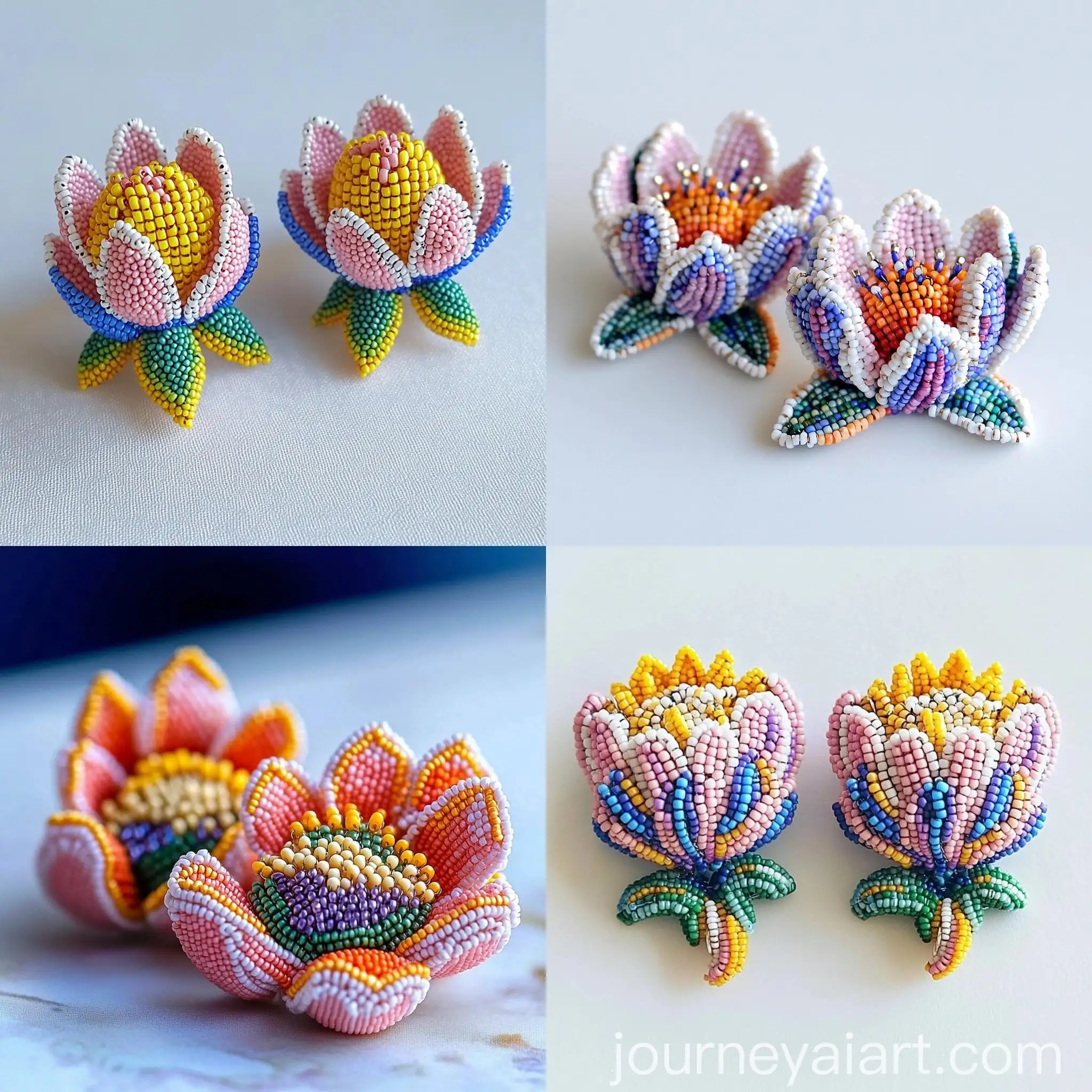 South-African-Beaded-Stud-Earrings-in-Pastel-Colors