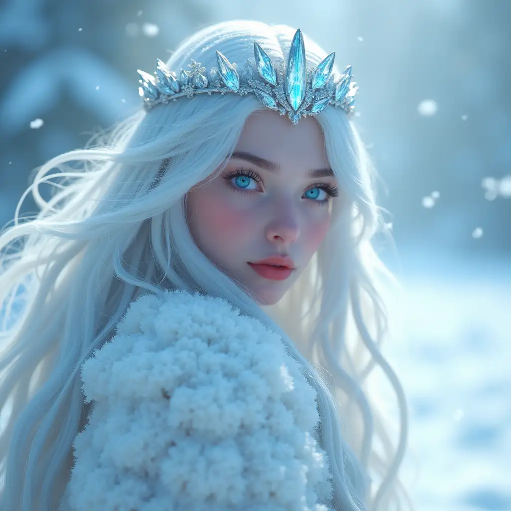 Young-Snow-Queen-Standing-in-a-Blizzard-with-Glowing-Eyes-and-Crystal-Crown