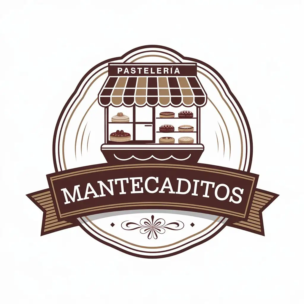 LOGO Design for Mantecaditos Vector Design with Pastelera Theme for Retail Industry