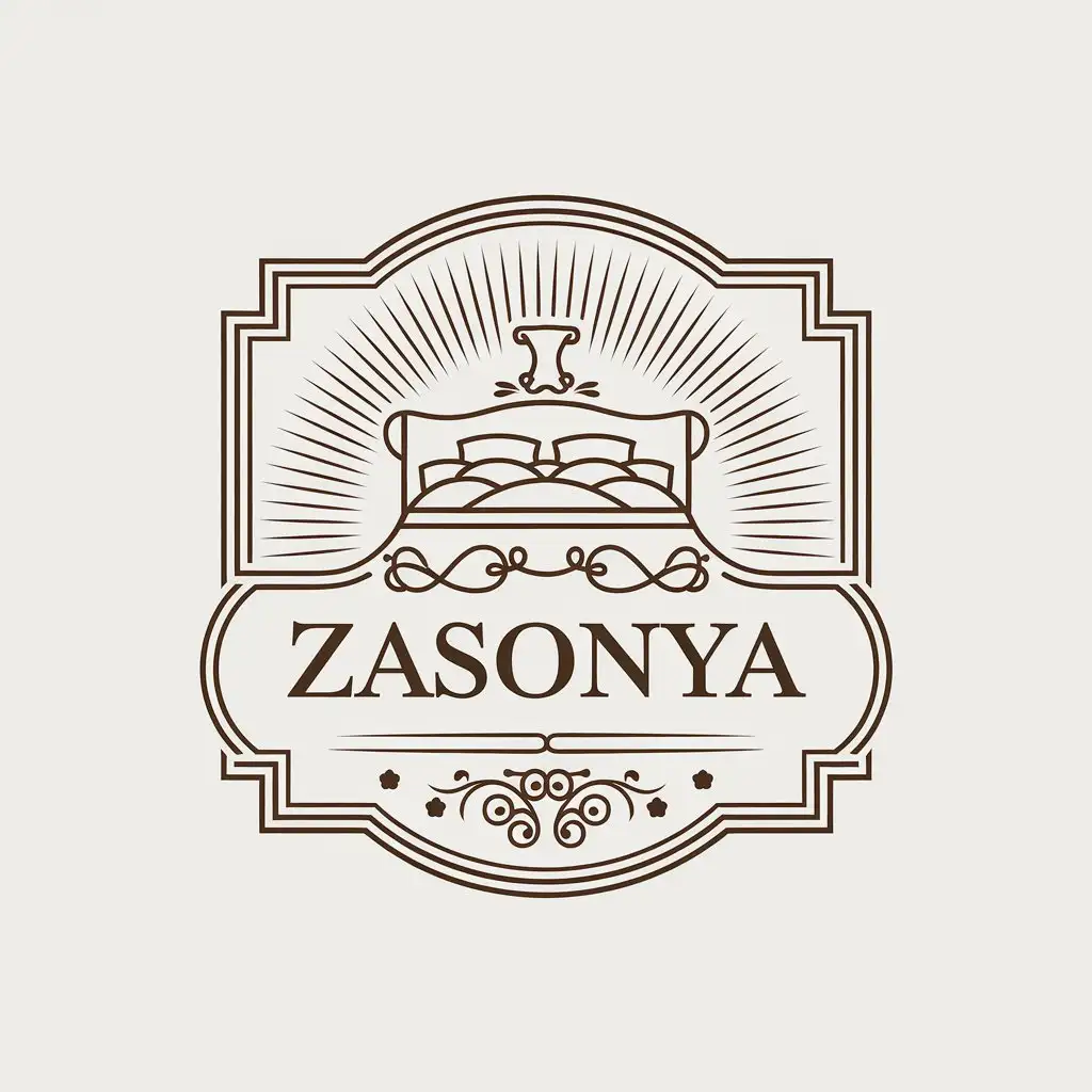 a vector logo design,with the text "ZaSonya", main symbol:Bed linen,Moderate,clear background