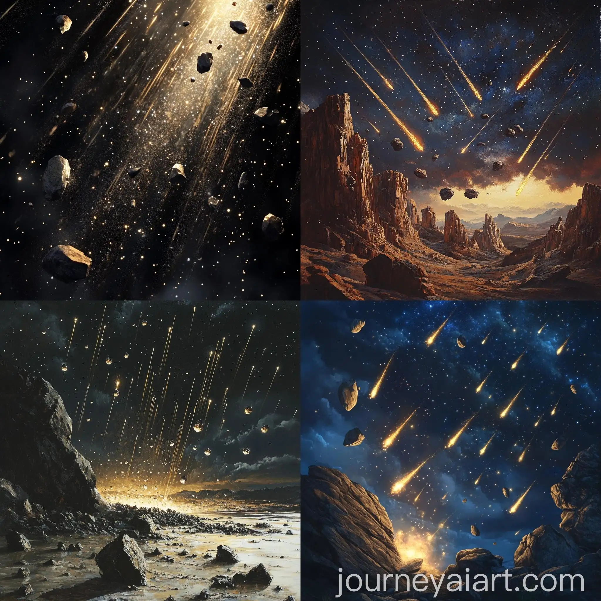Detailed-Meteor-Shower-with-Falling-Stones