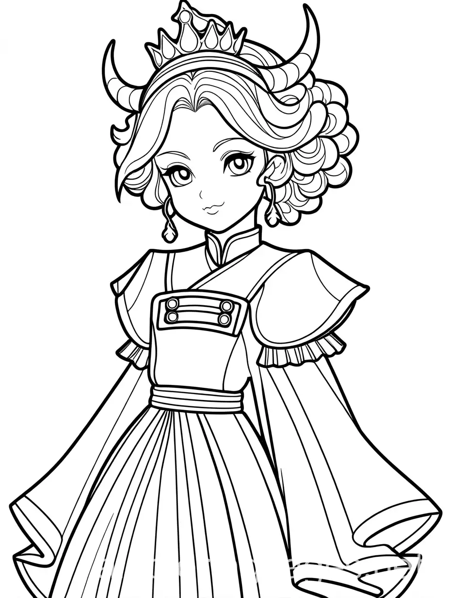 Tanjiro-Kamado-as-a-Princess-Coloring-Page-for-Kids