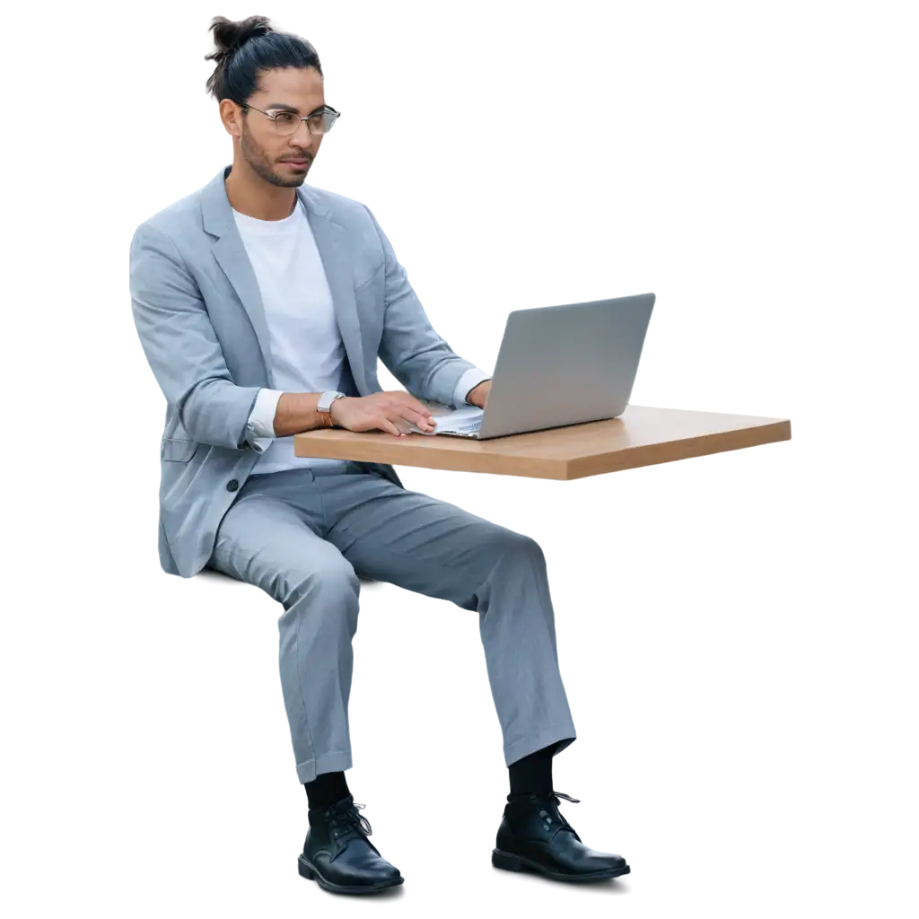 Professional-Person-Working-on-Laptop-with-Table-HighQuality-PNG-Image