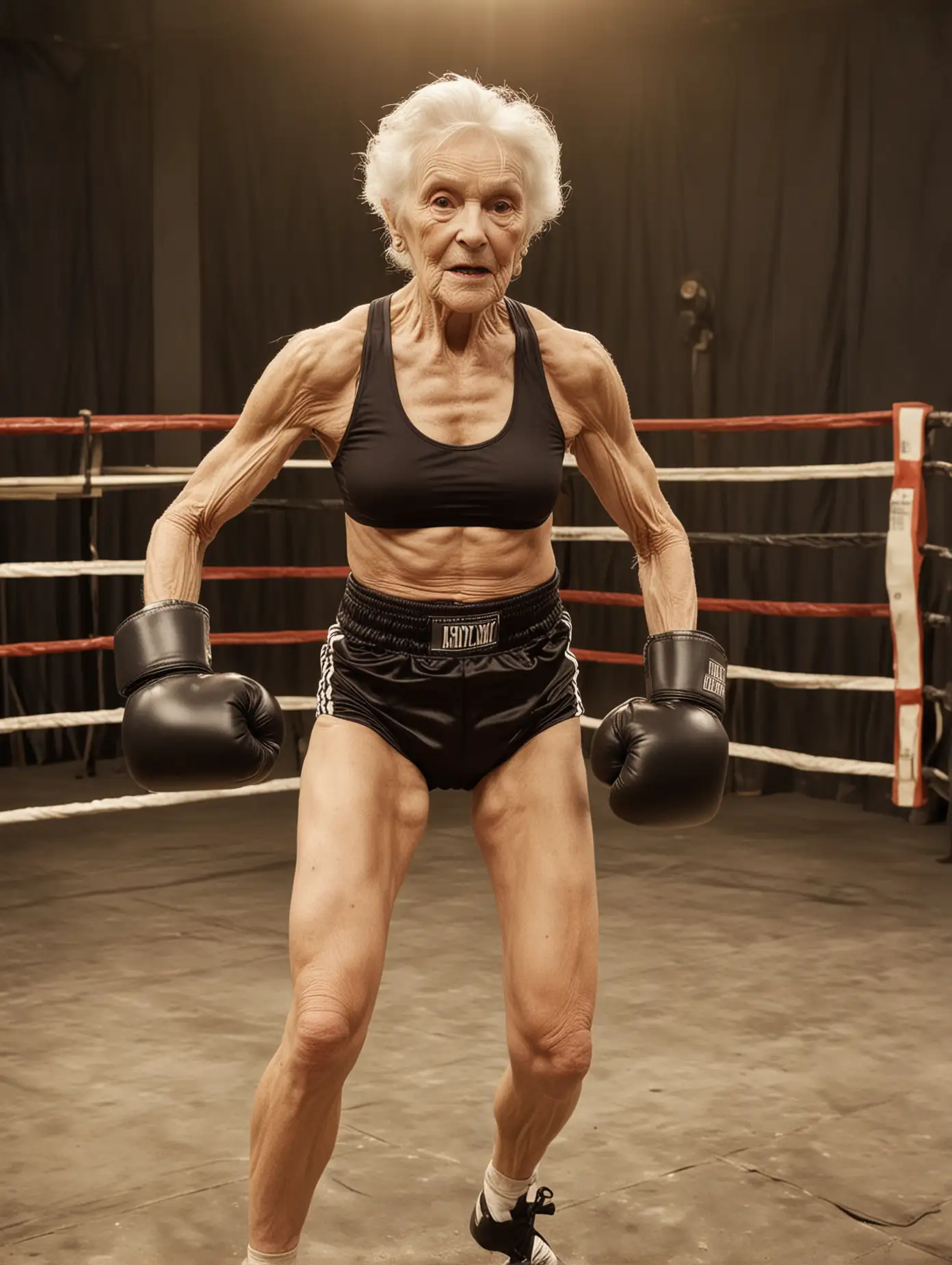 Elderly-Female-Boxer-in-Boxing-Ring