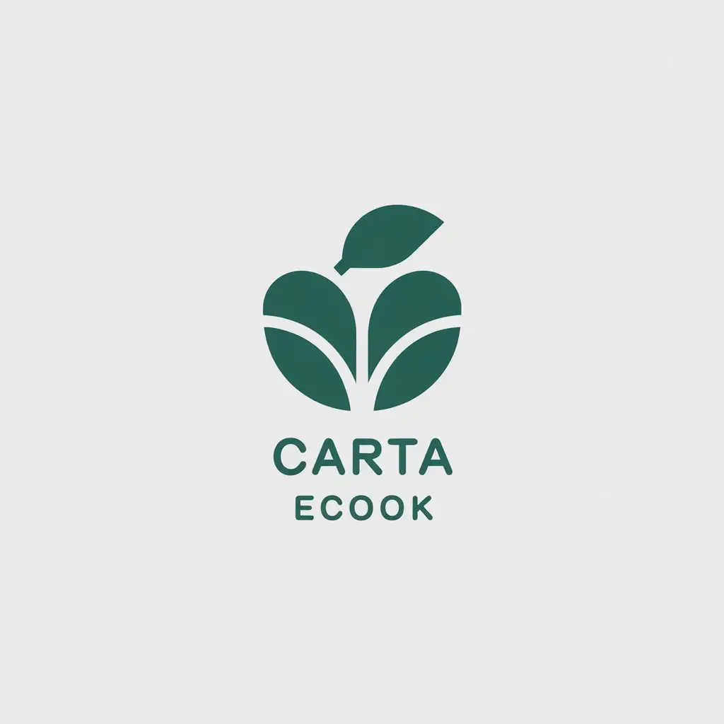 LOGO Design for Carta EcoOK Minimalistic Vector Logo with Food and Leaf Symbolism