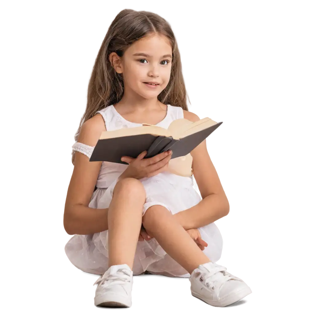 Little-Girl-Reading-a-Book-PNG-Image-Clear-and-HighQuality-Digital-Artwork