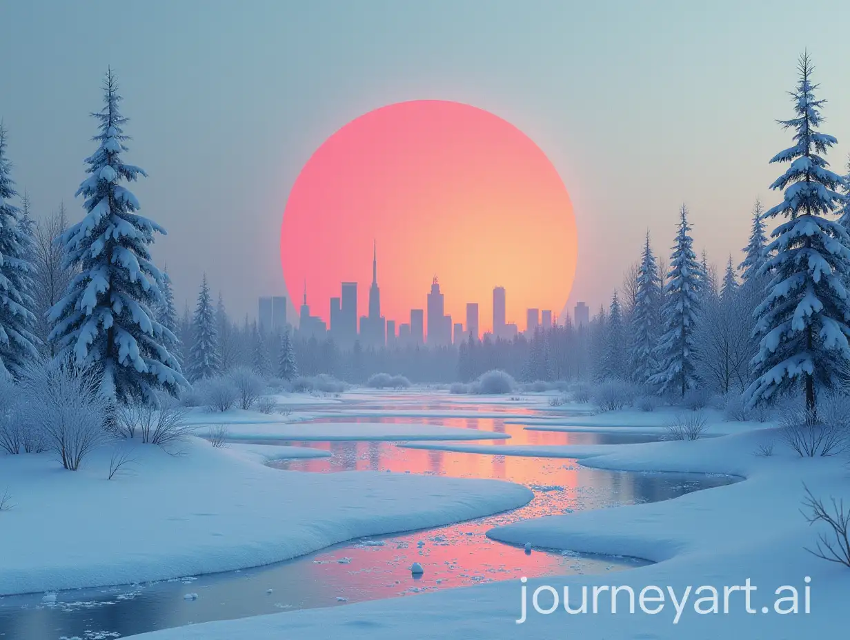 Frozen-Sun-Rising-Over-Nissa-City-Skyline