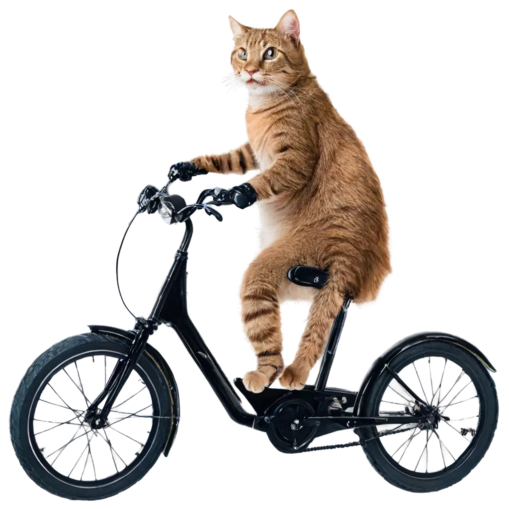 Cat-Riding-Bike-PNG-Image-Whimsical-Illustration-of-a-Feline-on-Wheels