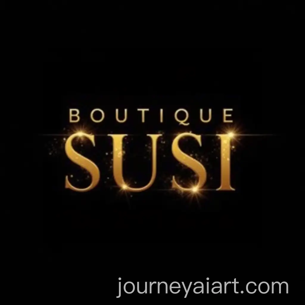 Elegant-Boutique-Susi-Logo-with-Golden-Letters-and-Spark-Effects