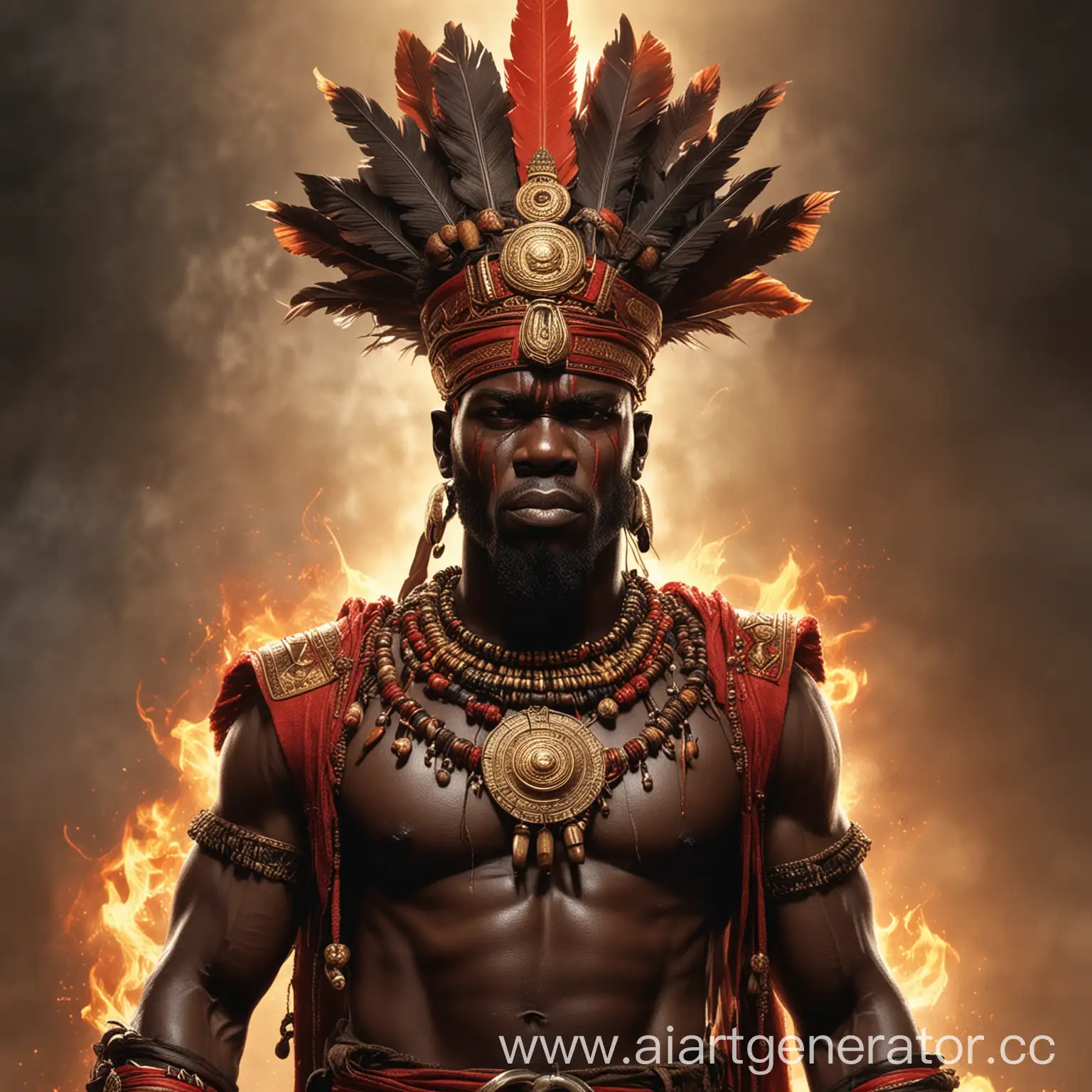 Super-Hyper-Realistic-Image-of-Shango-Yoruba-God-of-Thunder-Fire-and-War