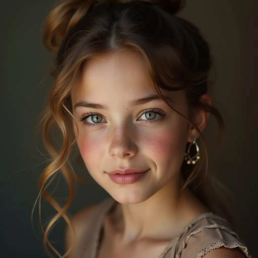 Beautiful face of 21 old french girl