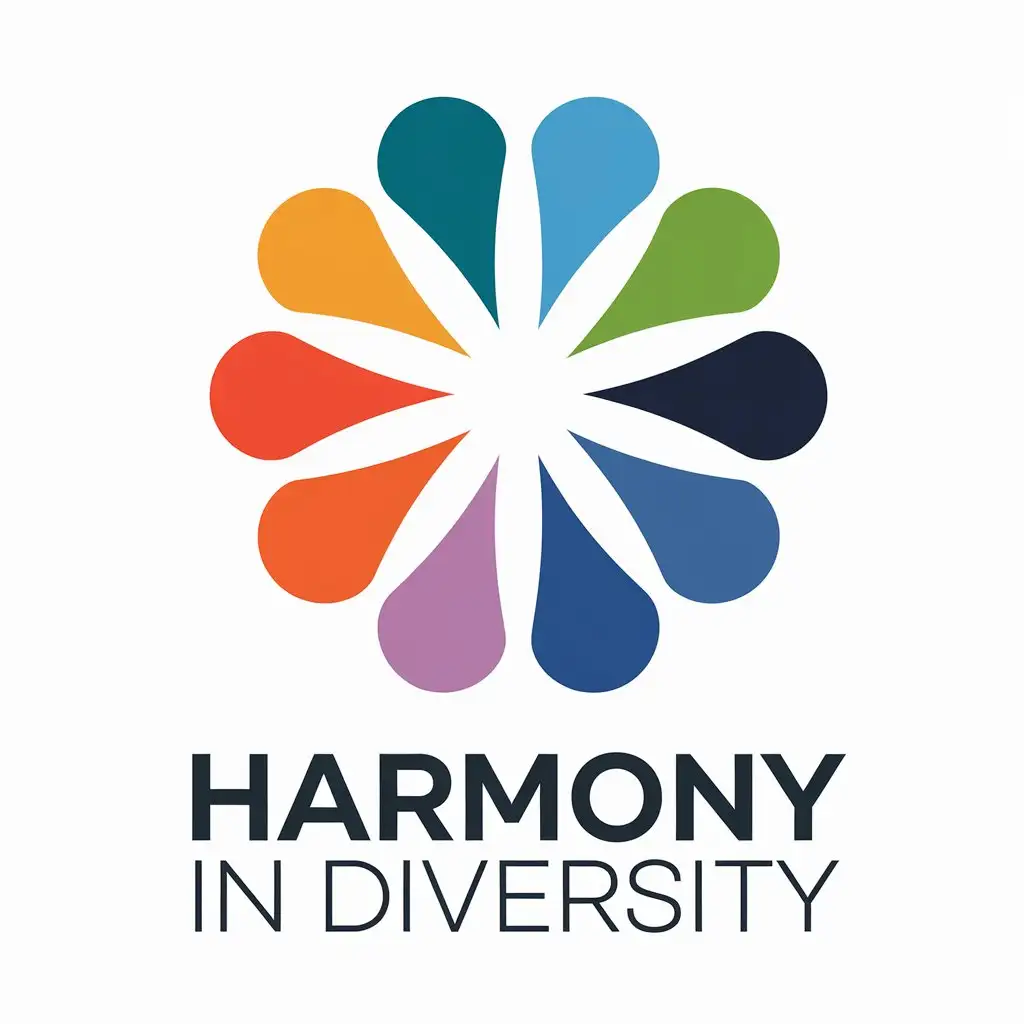 LOGO Design for Harmony in Diversity Abstract Vector Symbol in Moderate Tones for Events Industry