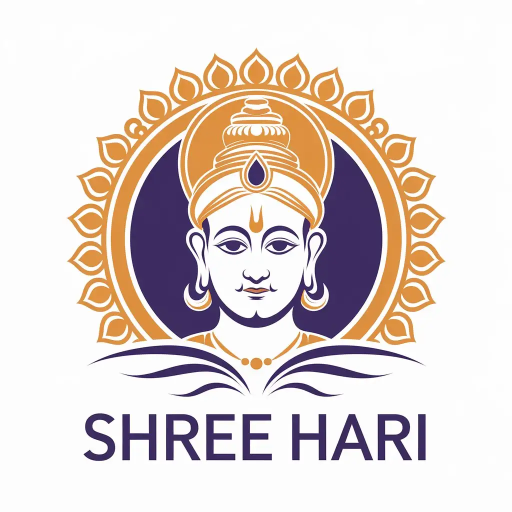 LOGO Design for Shree Hari Vector Design with Religious Symbolism and Clear Background