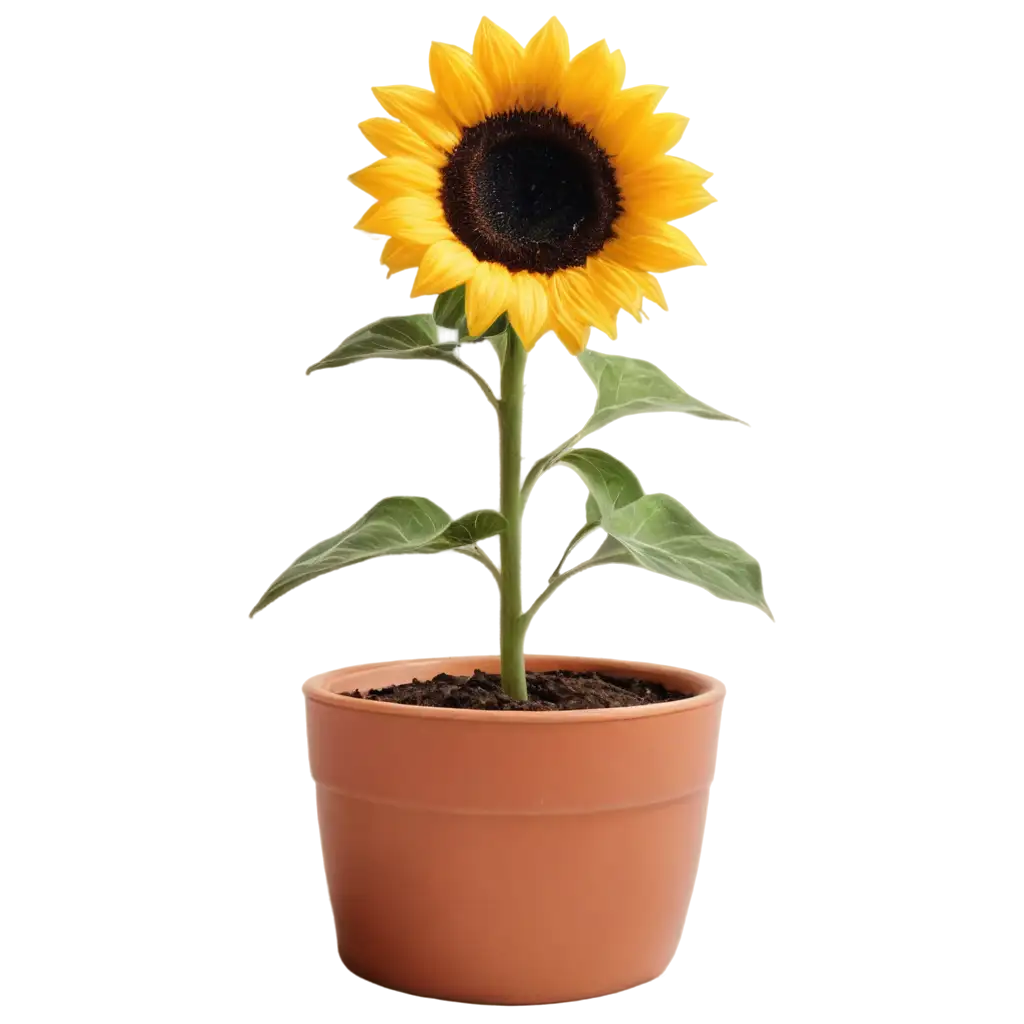 Sunflower-in-the-Pot-PNG-Image-HighSEO-PNG-Image-ScenariosQuality-Transparent-Background-for-Versatile-Usage