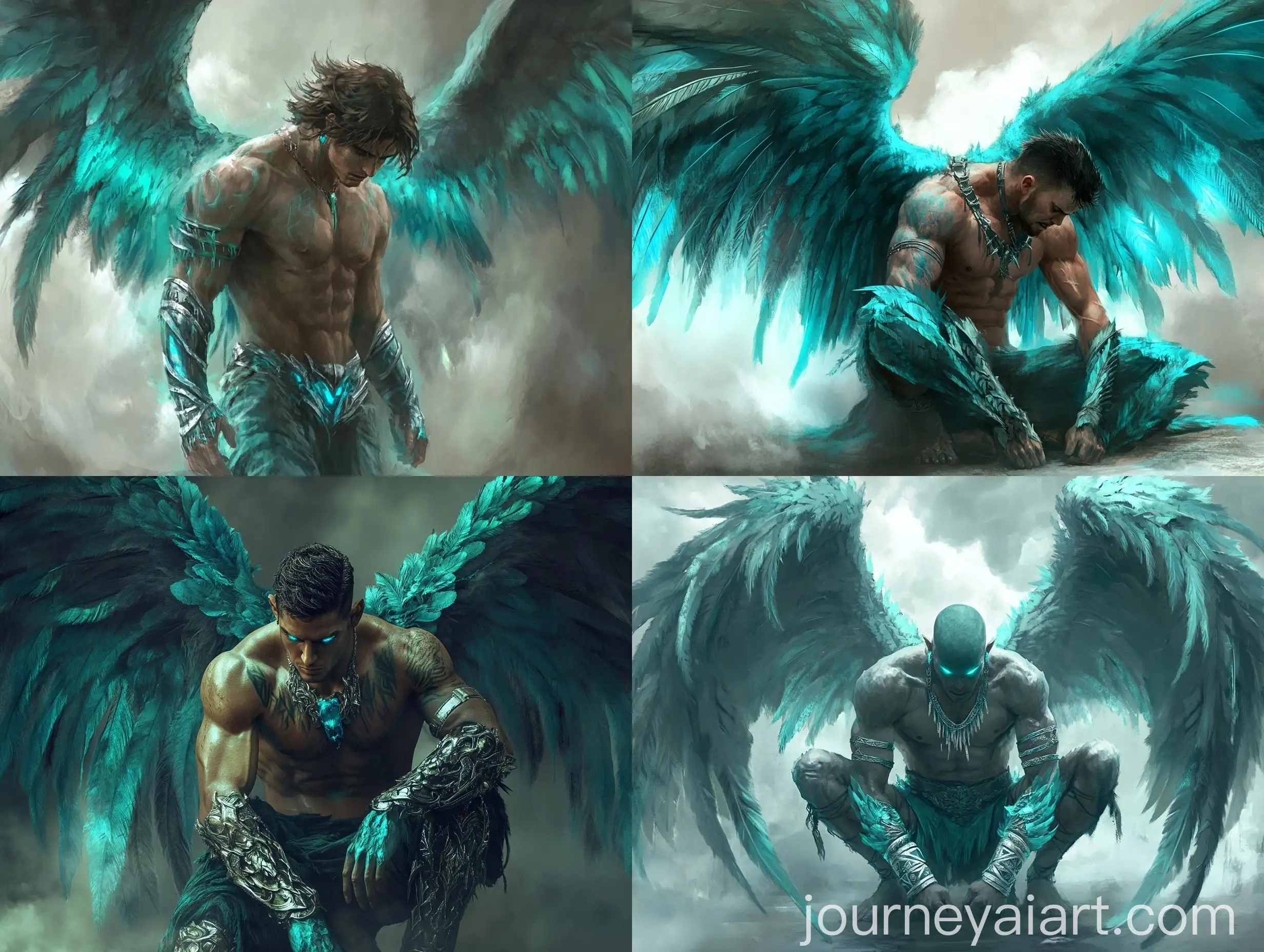 Turquoise-Angel-Warrior-in-Pain-in-Rural-Fog