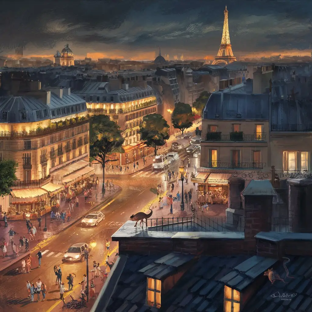 ratatouille movie cityscape paris busy evening music warmth