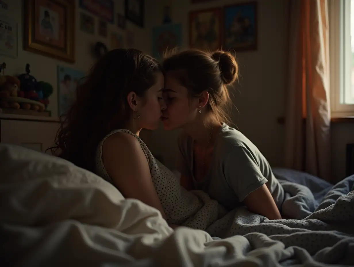 A secretive and intimate moment between two young lycéenes, both 18 years of age, nestled within the confines of their shared dormitory at their high school...