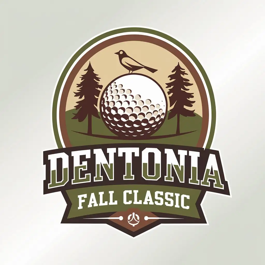 LOGO Design for Dentonia Fall Classic NatureInspired Trees Golf Ball and Bird with a Clear Background