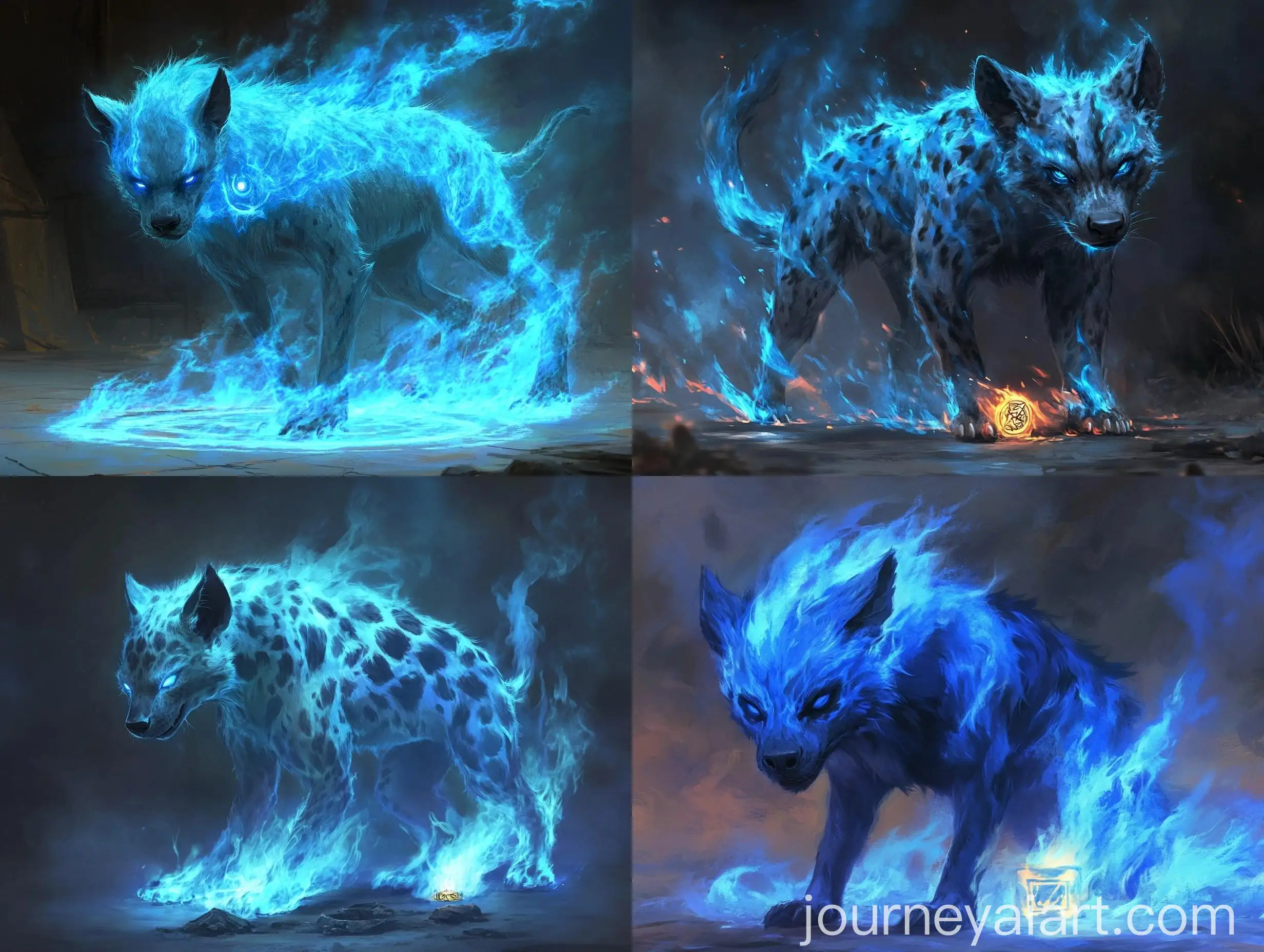 Spectral-Blue-Hyena-Engulfed-in-Magical-Flames