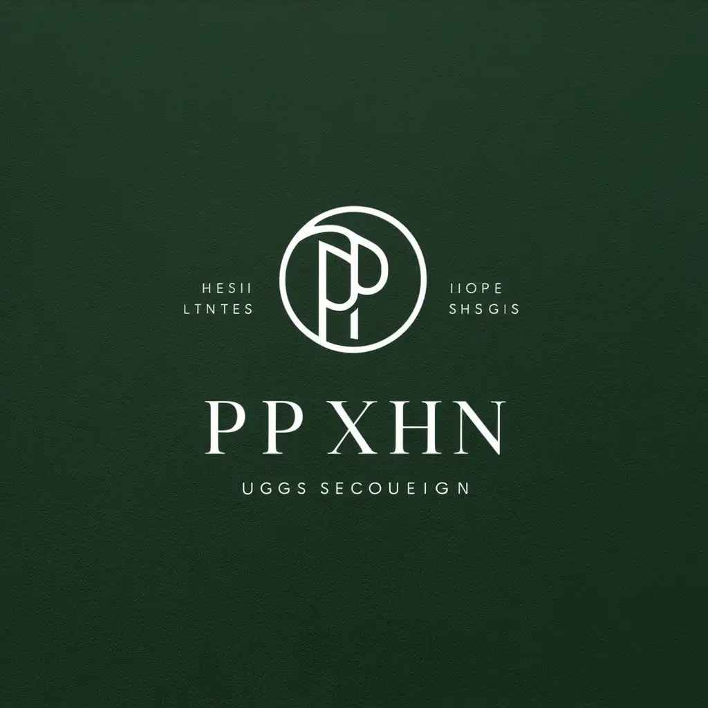 a vector logo design,with the text "PPXHN", main symbol:elegant minimalist,Moderate,be used in apparel industry,clear background