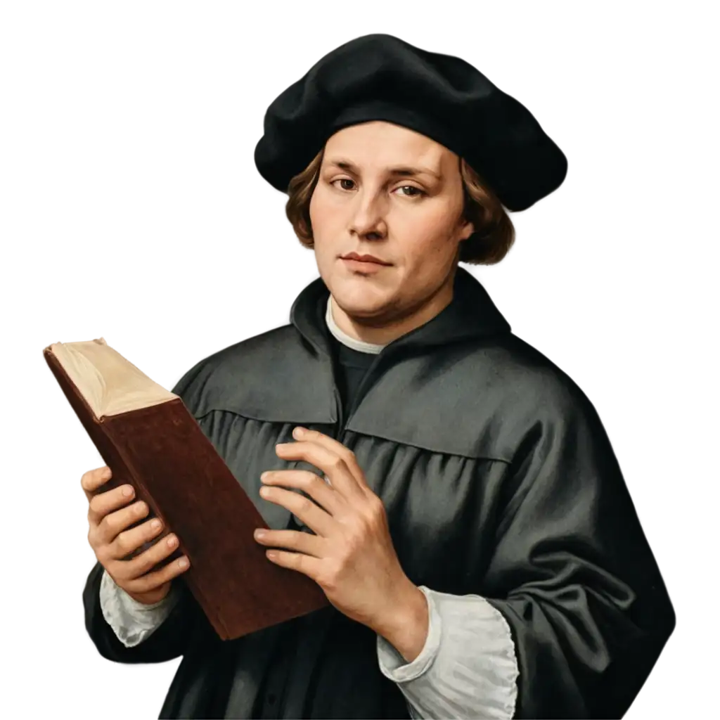 PNG-Image-of-Martin-Luther-Receiving-the-BRIBA-Bible-from-an-Angel-Artistic-Representation