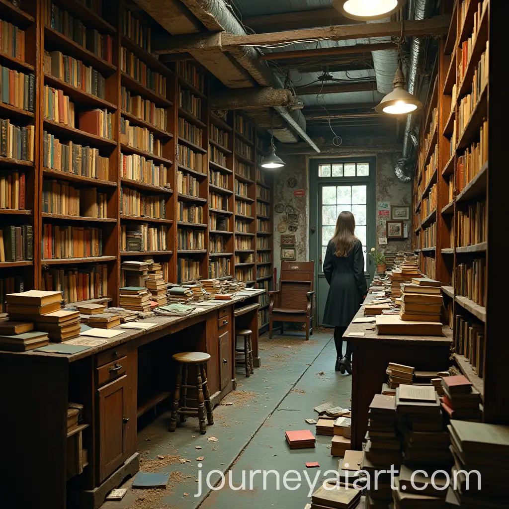 Messy-Vintage-Bookstore-with-Stacks-of-Books-and-Nostalgic-Atmosphere