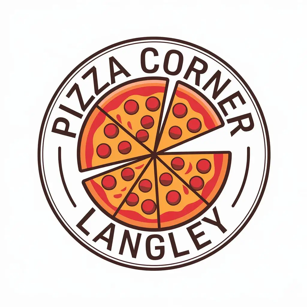 LOGO Design for Pizza Corner Langley Vector Pizza Symbol with Moderate Style for Restaurant Industry