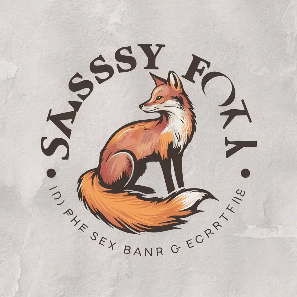 LOGO Design For Sassy Fox Art Nouveau Fox with Watercolor Style for Beadcrafting