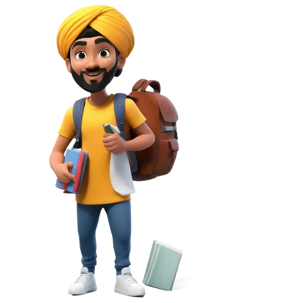 HighQuality-PNG-Image-of-3D-Punjabi-Turban-Boy-with-Books-and-Backpack