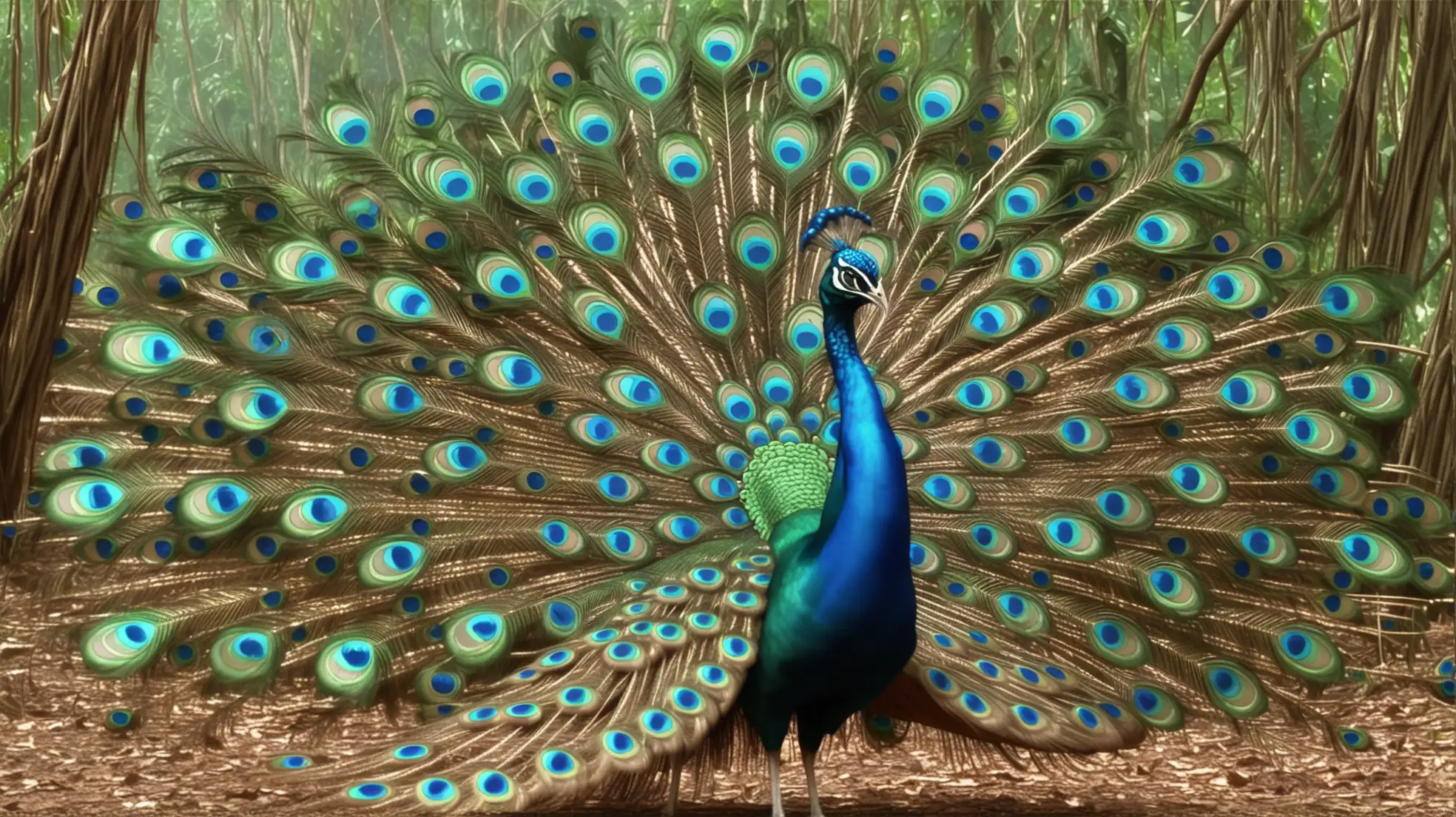 Aggressive-Peacock-in-Indian-Jungle-Scene