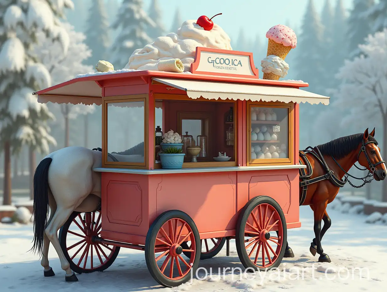 AI-Art-Prompt-ExpansionModern-HorseDrawn-Ice-Cream-Cart-on-a-Sunny-Day