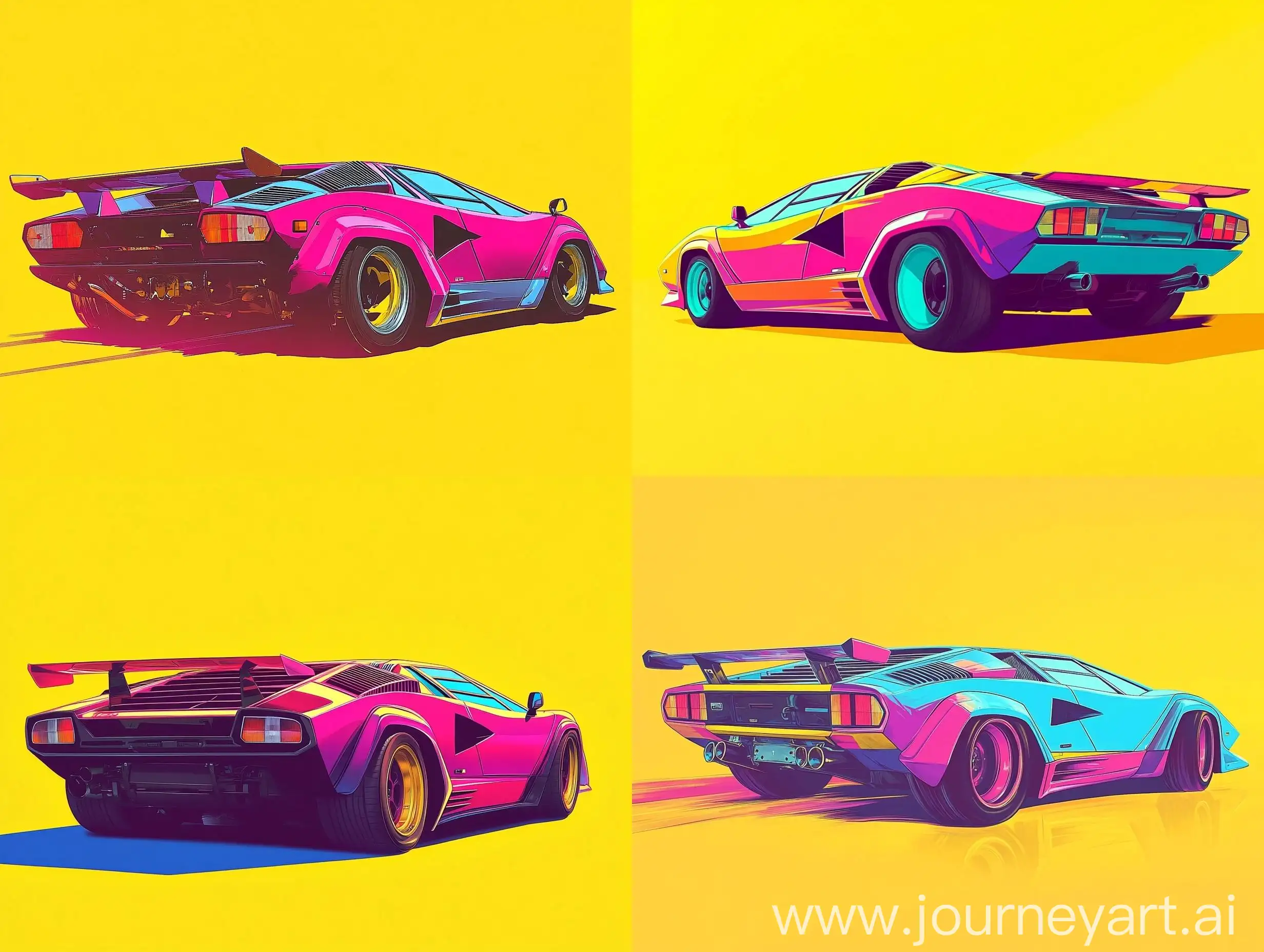 Retro-Crimson-Lamborghini-Countach-Driving-at-Speed