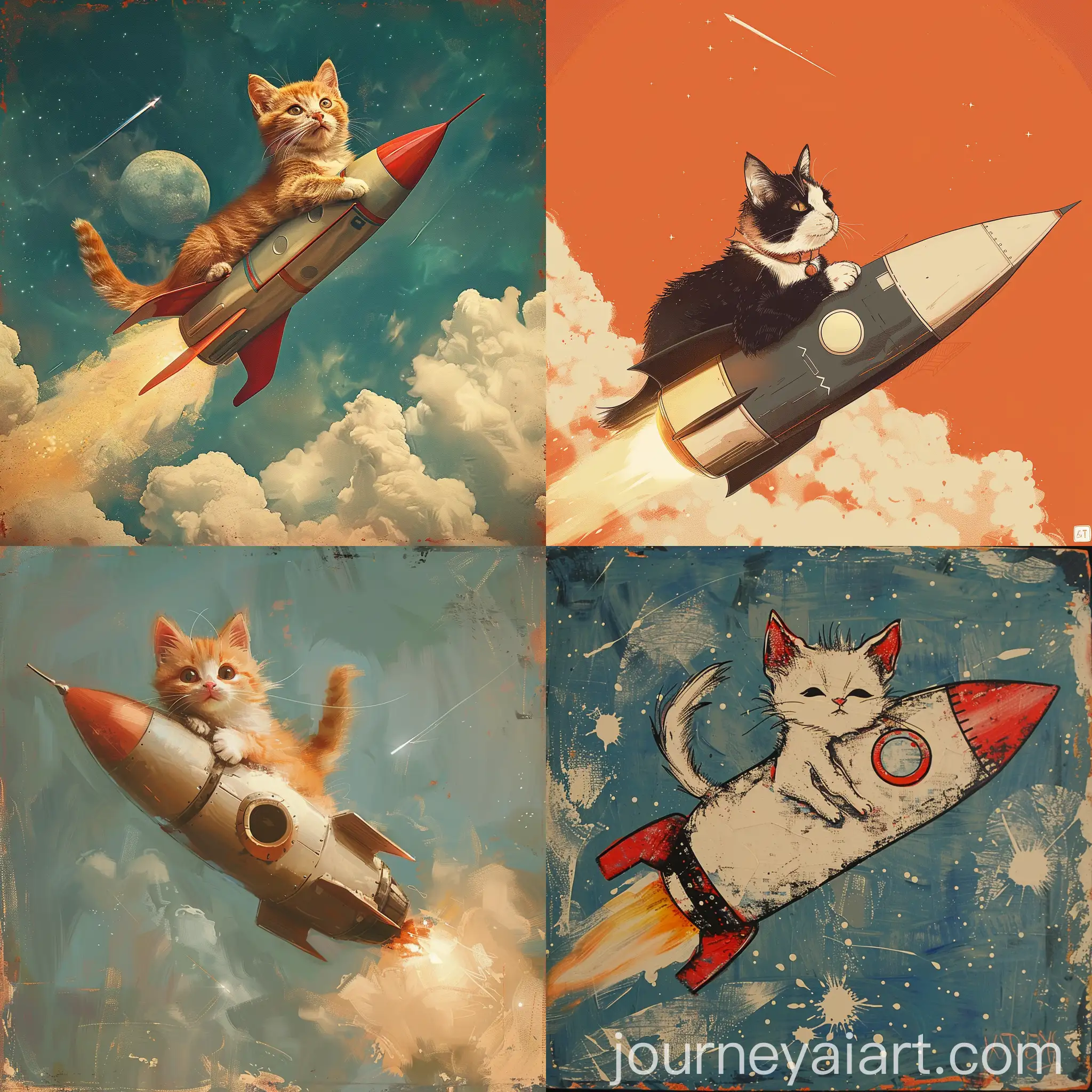 Cat-Riding-Rocket-in-Space-Adventure