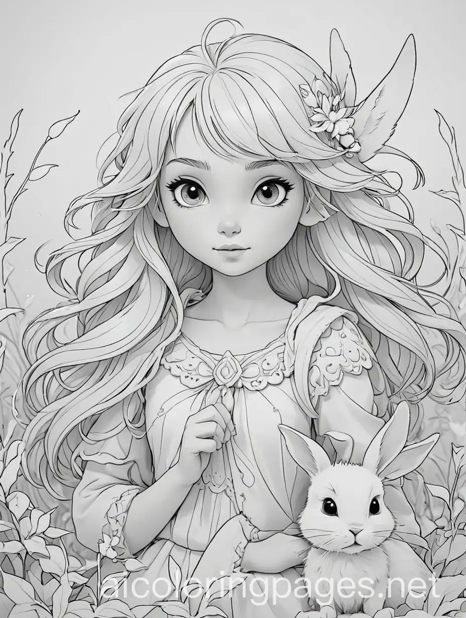 Winter-Fairy-Creature-with-Rabbit-Coloring-Page-for-Kids