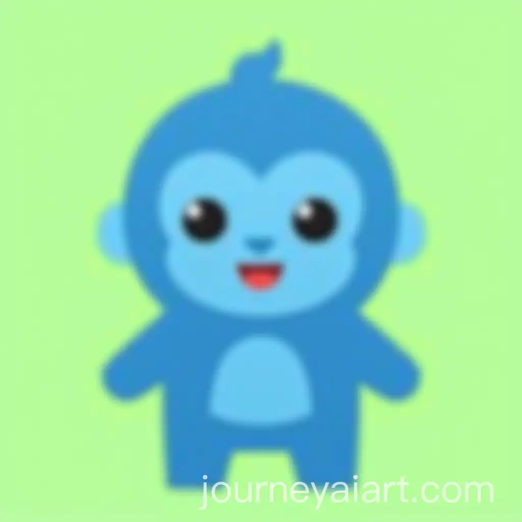 Cheerful-Blue-Gorilla-Character-for-Snack-Product-on-Light-Green-Background