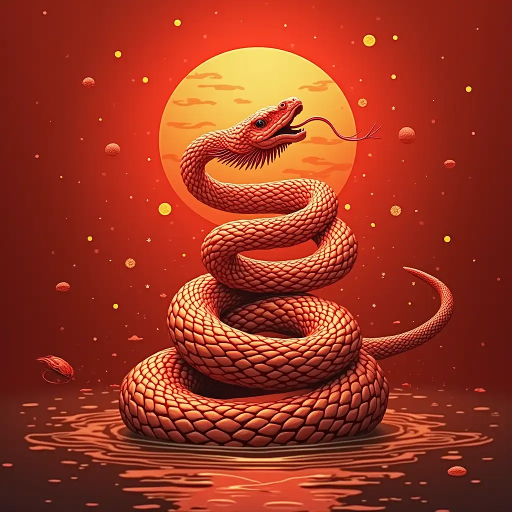 Snake-Year-Poster-with-Surreal-Atmosphere-and-Good-Luck-Symbolism-in-China-Red