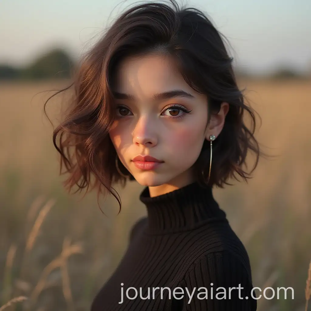 Beautiful-Girl-in-Black-Veil-Surrounded-by-Nature