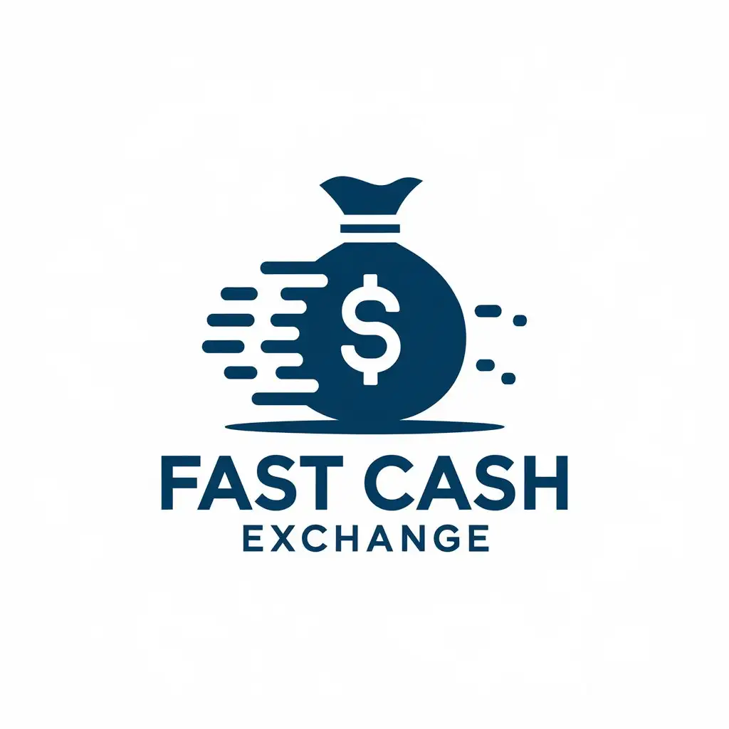 a vector logo design,with the text "Fast Cash Exchange", main symbol:Money, reliability, speed,Moderate,be used in Currency exchange industry,clear background