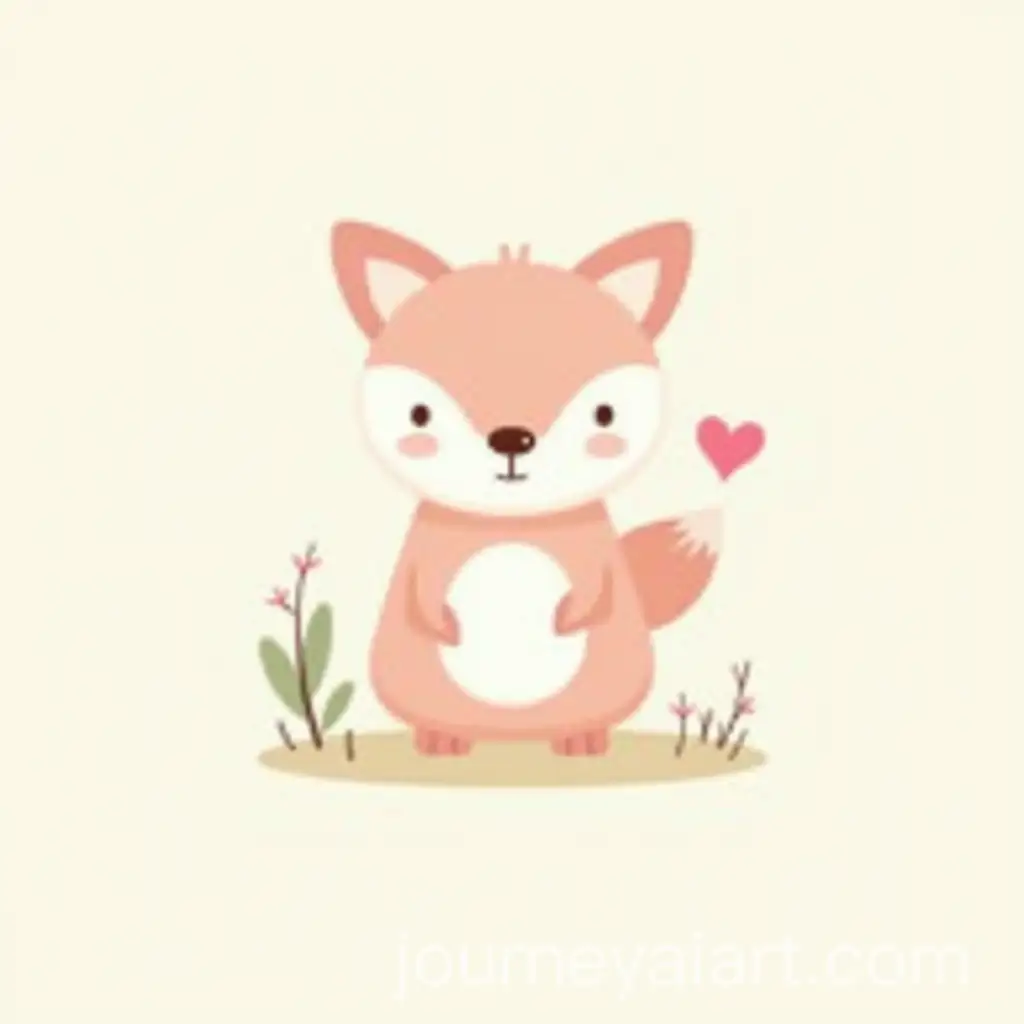 Adorable-Fox-Holding-a-Heart-in-Pastel-Tones