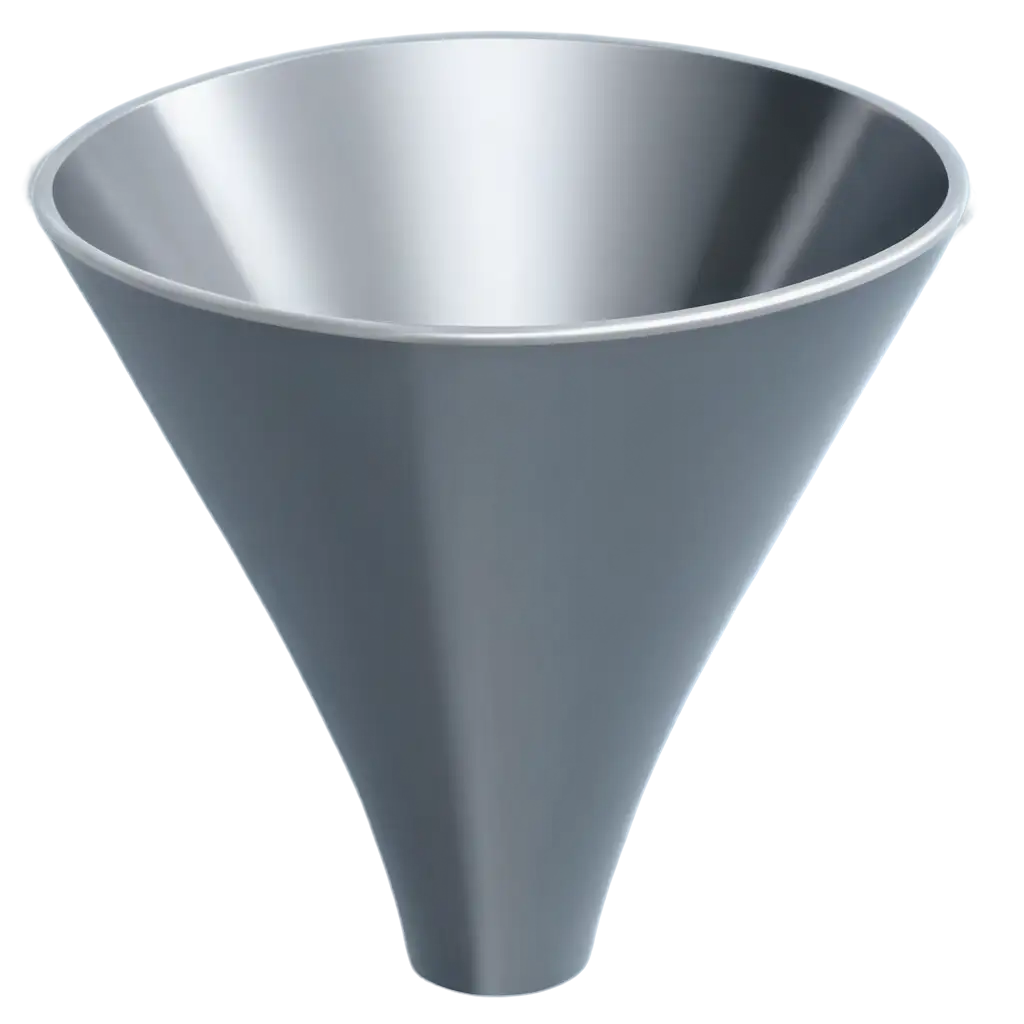 a 3d funnel with futuristic design slightly overtop view