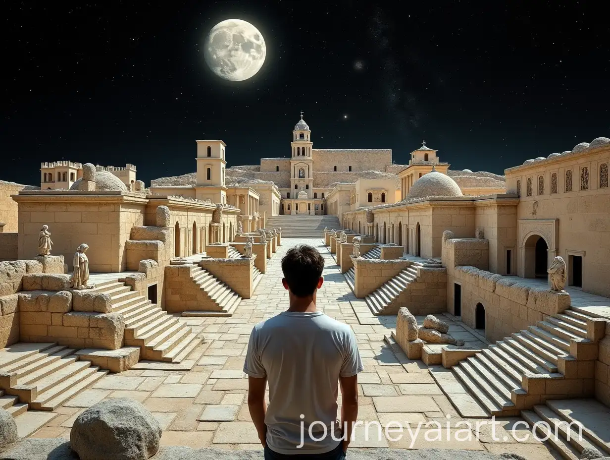 Man-Observing-Roman-City-on-the-Moon-with-White-and-Gold-Architecture