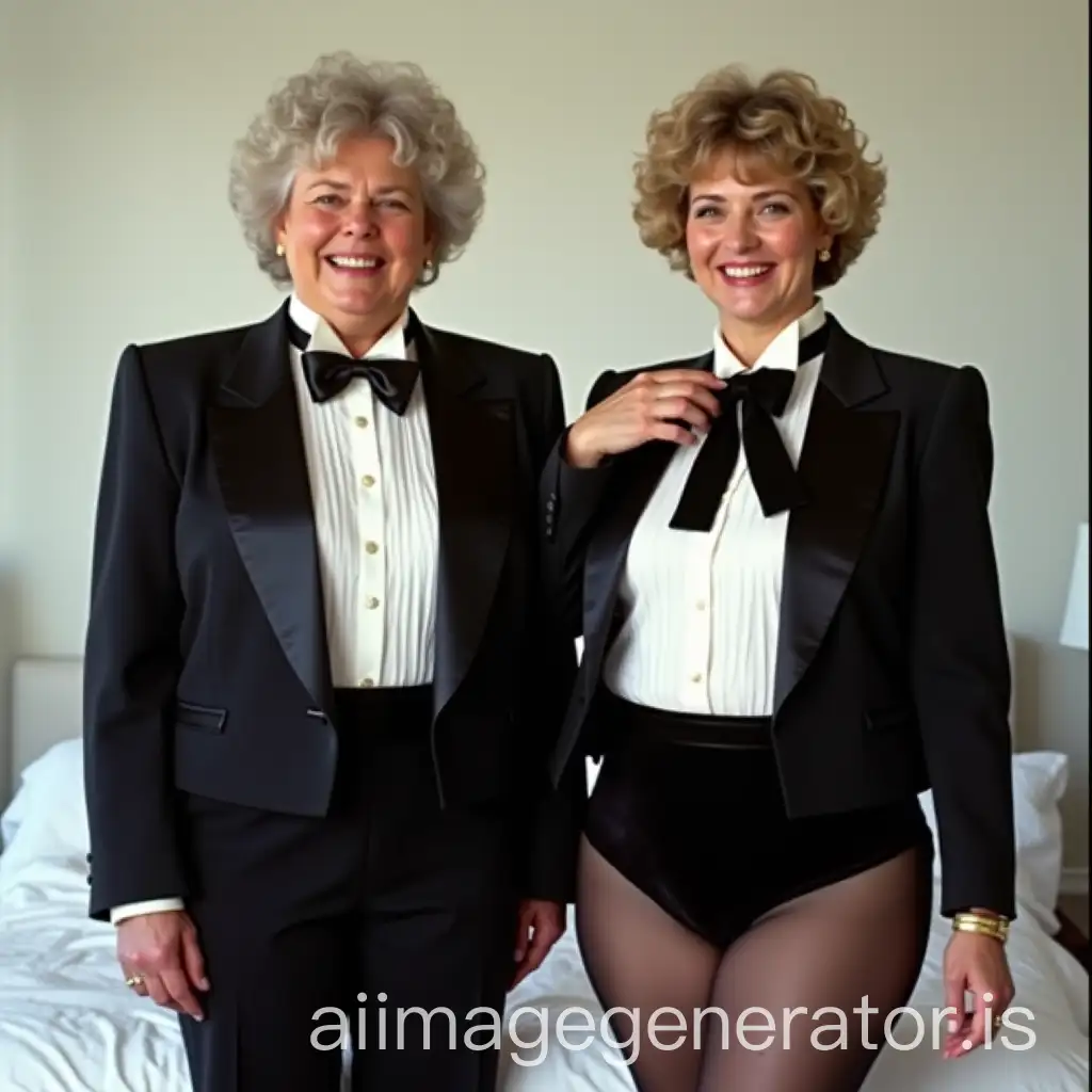Two-MiddleAged-Caucasian-Women-in-Formal-Orchestra-TuxAI-Image-Prompt-Expansionedos-in-a-White-Bedroom