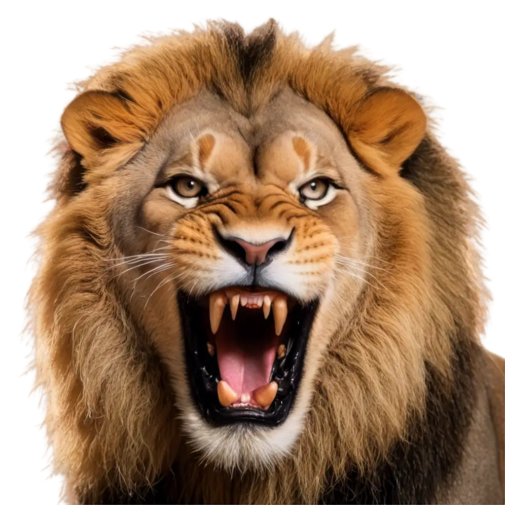 Roaring-Lion-Face-with-Dark-Glow-PNG-Image-Majestic-Illustration-of-Strength-and-Power