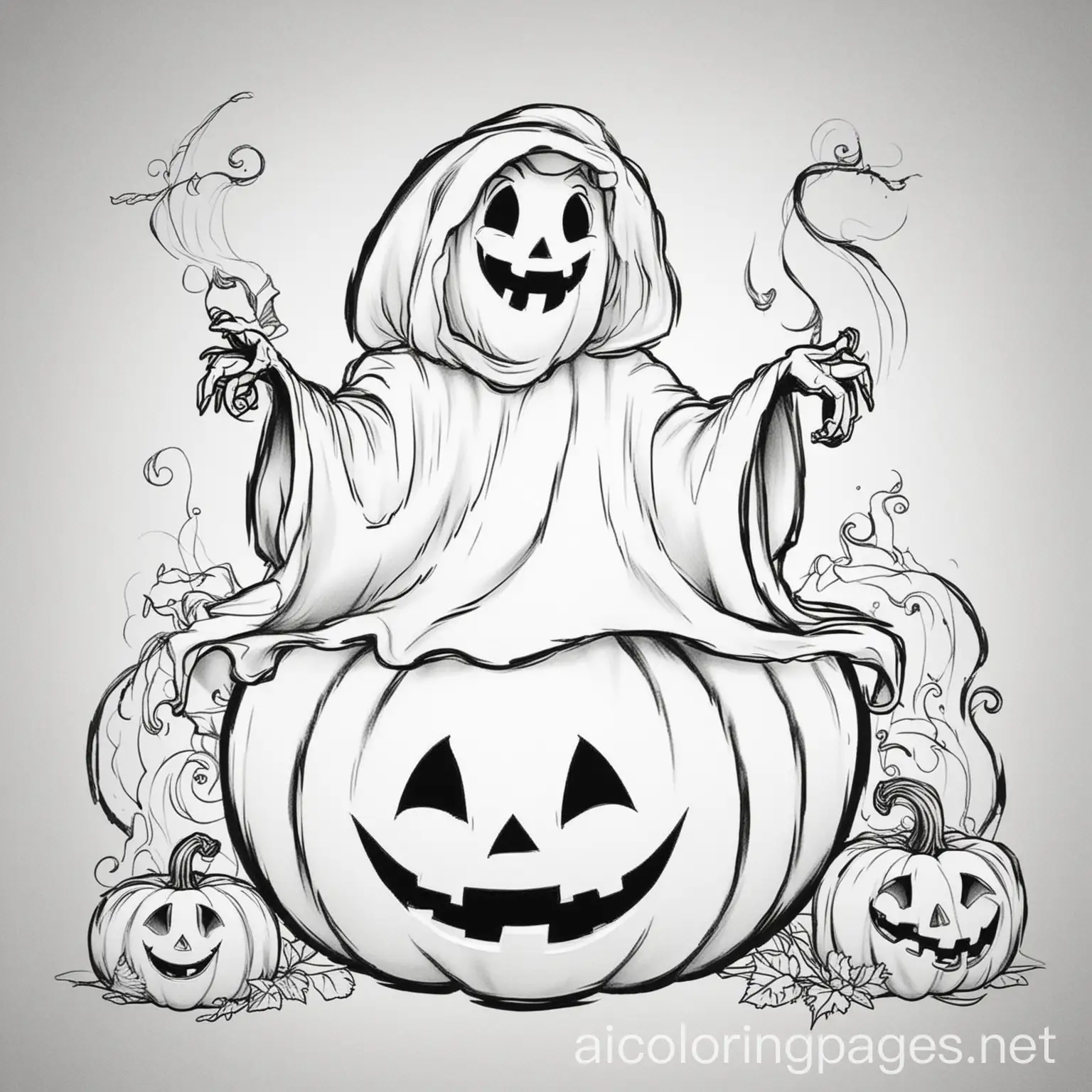 Disney-Halloween-Coloring-Page-with-Ghosts-and-Pumpkins