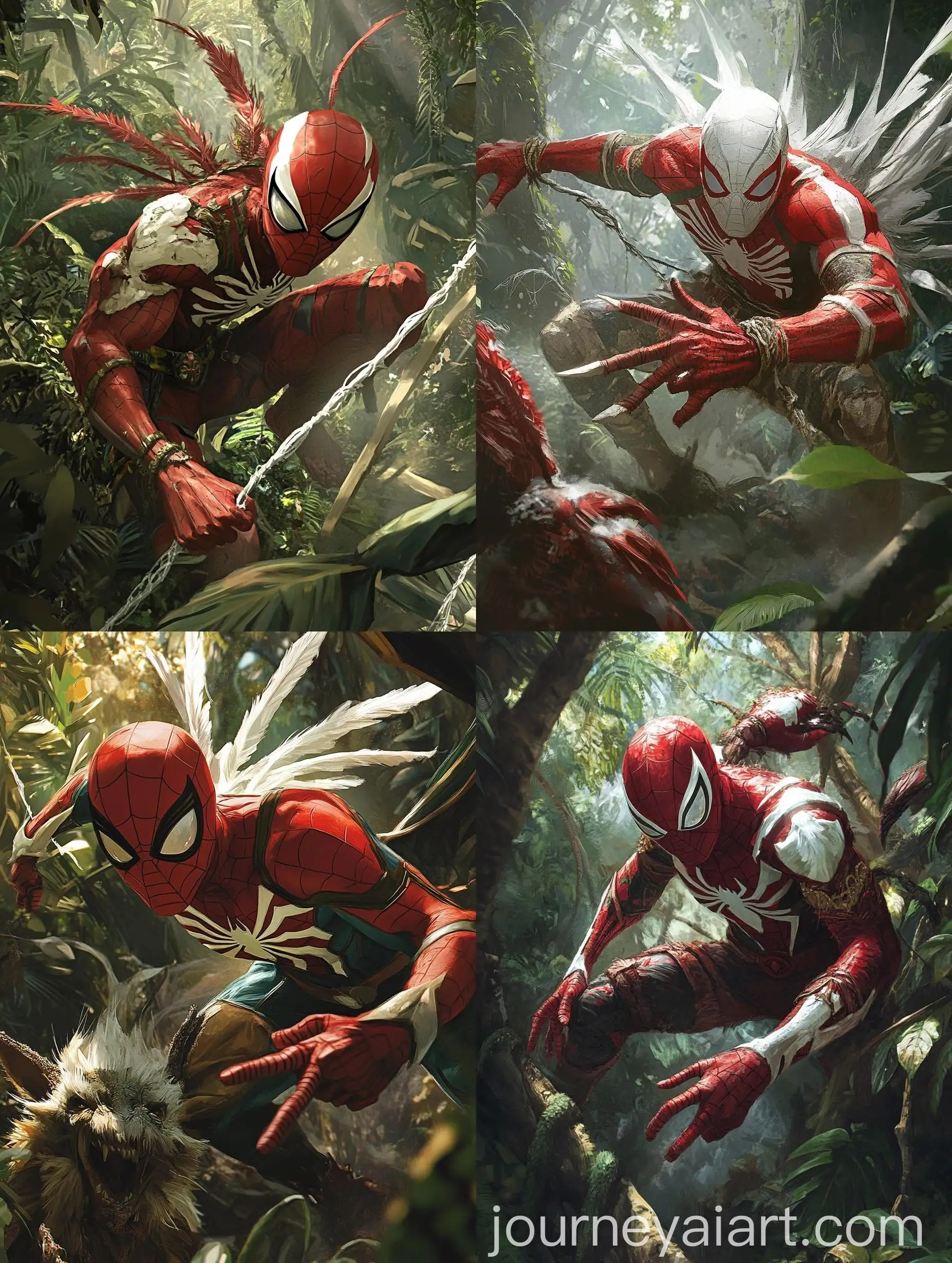 DayakInspired-SpiderMan-Battles-Mythical-Creature-in-Rainforest