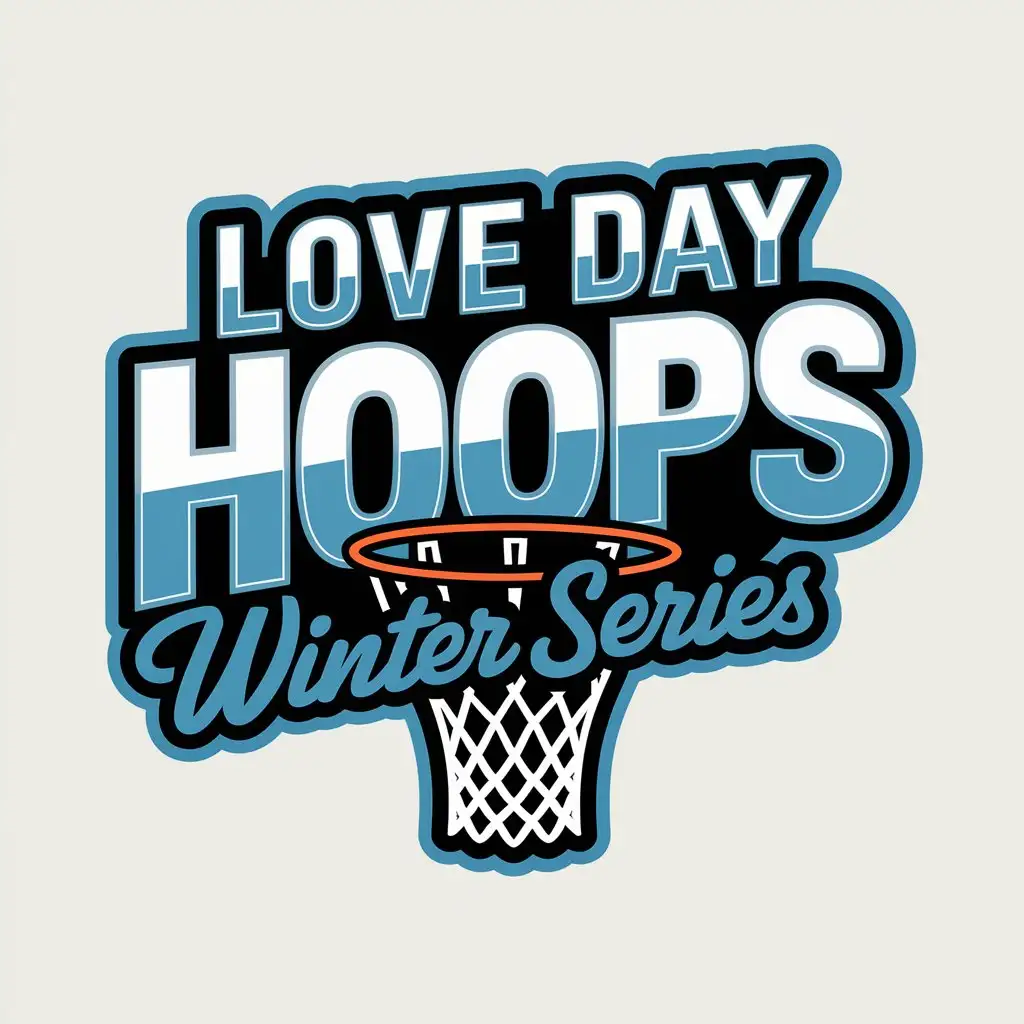 LOGO Design for Love Day Hoops Winter Series Basketball Hoop with Winter Theme and Blue Accents