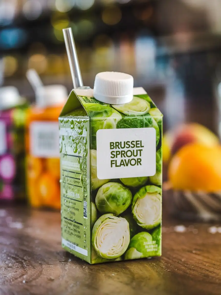 Brussel-Sprout-Flavored-Juice-Box-with-Straw-and-Condensation