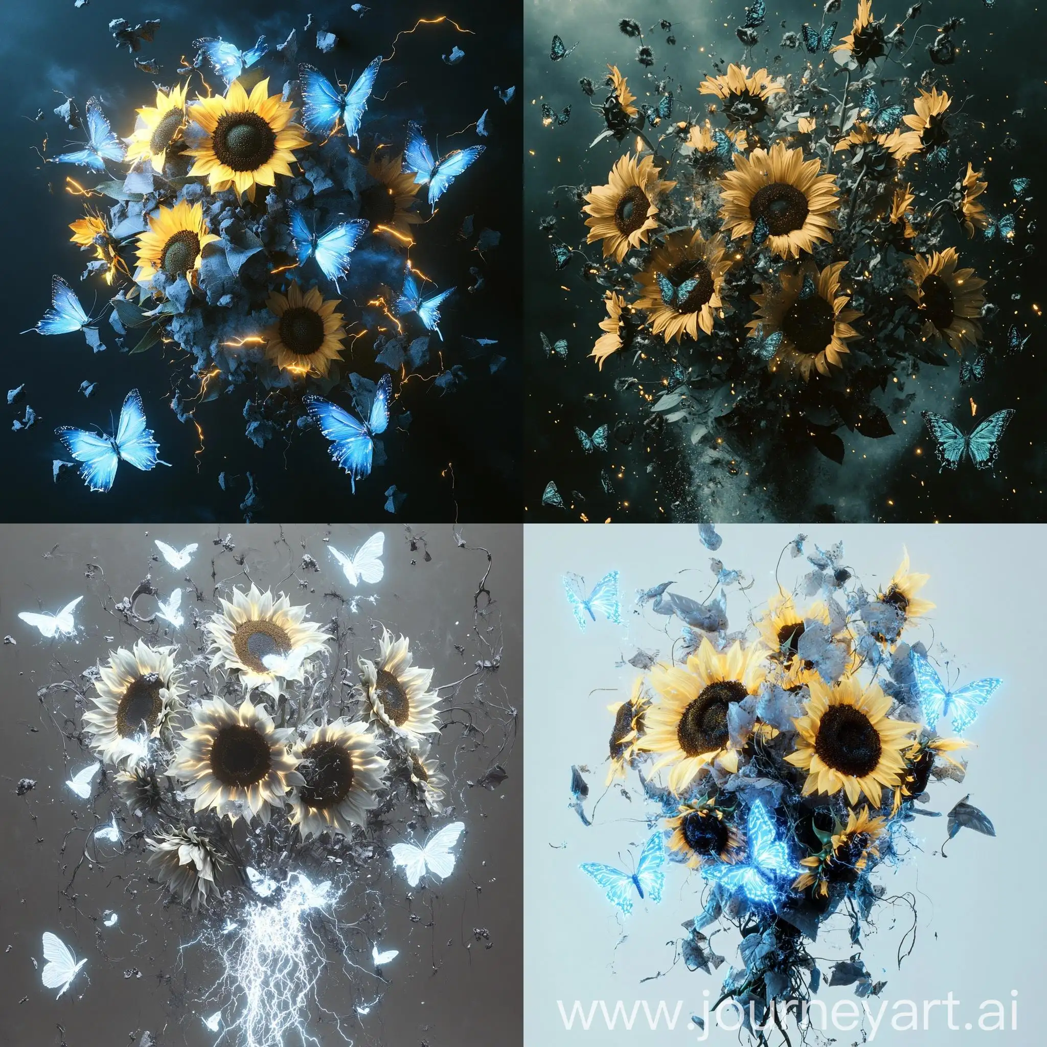 Surreal-Transformation-of-Electric-Sunflowers-into-Neon-Butterflies